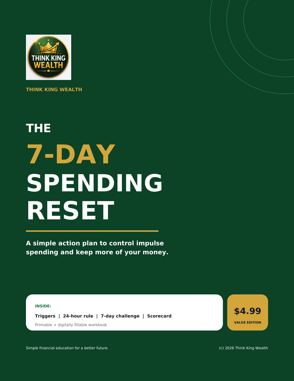 The 7-Day Spending Reset PDF cover